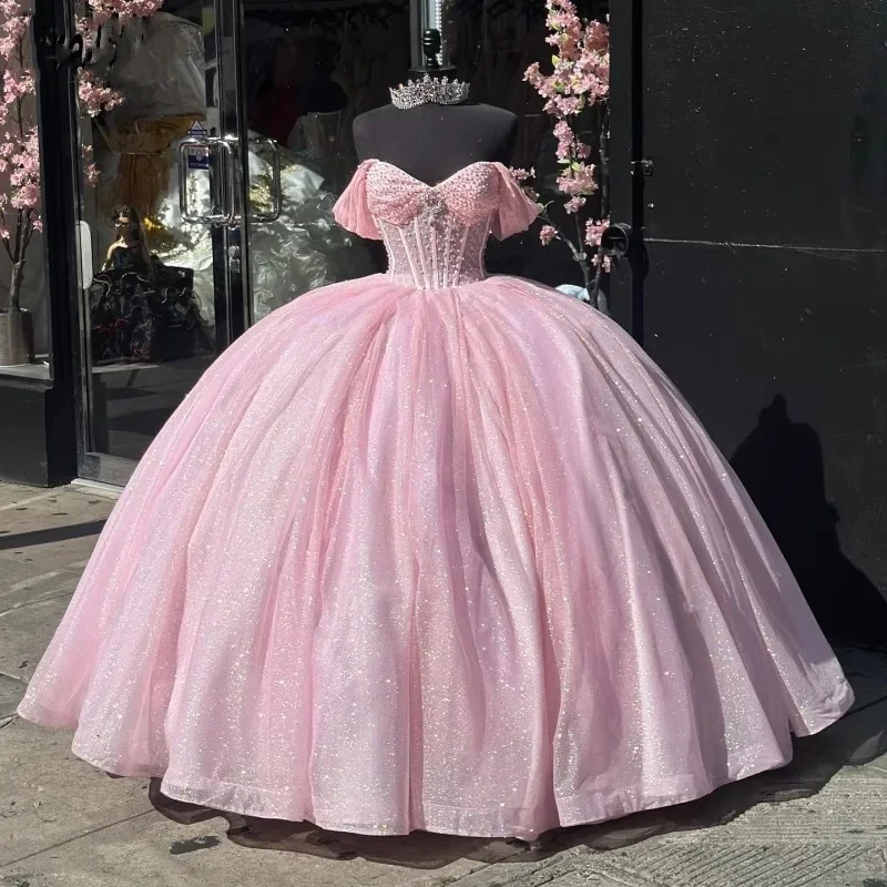 pink quinceanera homecoming dresses Amarra 54218 Long 3D Floral Glitter Ball Gown Quinceanera Dress main image 0