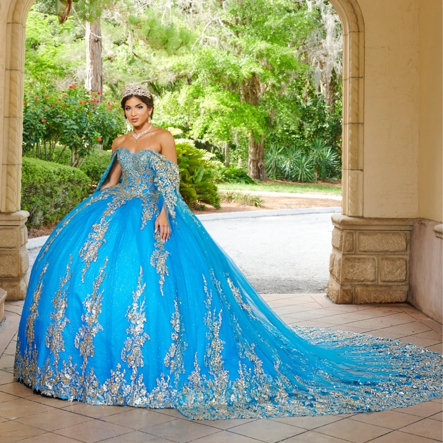 Pink Quinceanera Dresses Gold Lace Appliques Mexican Ball Gown Prom Party Dress Vestidos Butantes 15 anos