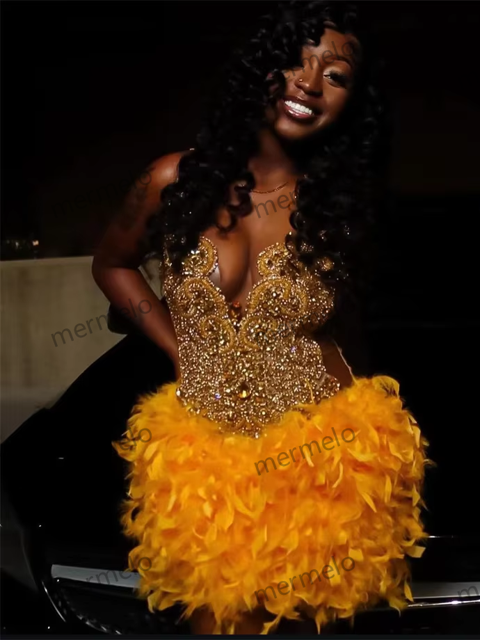 Gold Short Prom Dresses Luxury For Black Girls