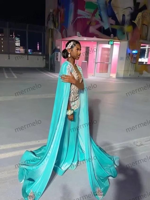Silver Diamond Crystal Long African Evening Birthday Reception Gown