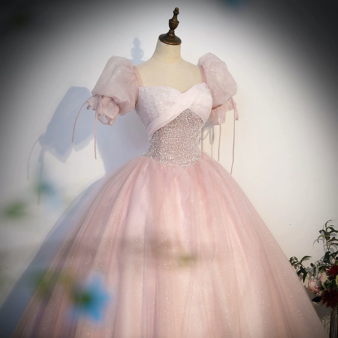 Pink Tulle Prom Dress,Sweetheart Dress,Princess Prom Dress,Fairy Ball Gown,Evening Gown,Birthday Party Dress,Gift for Her,Pink Ball Gown