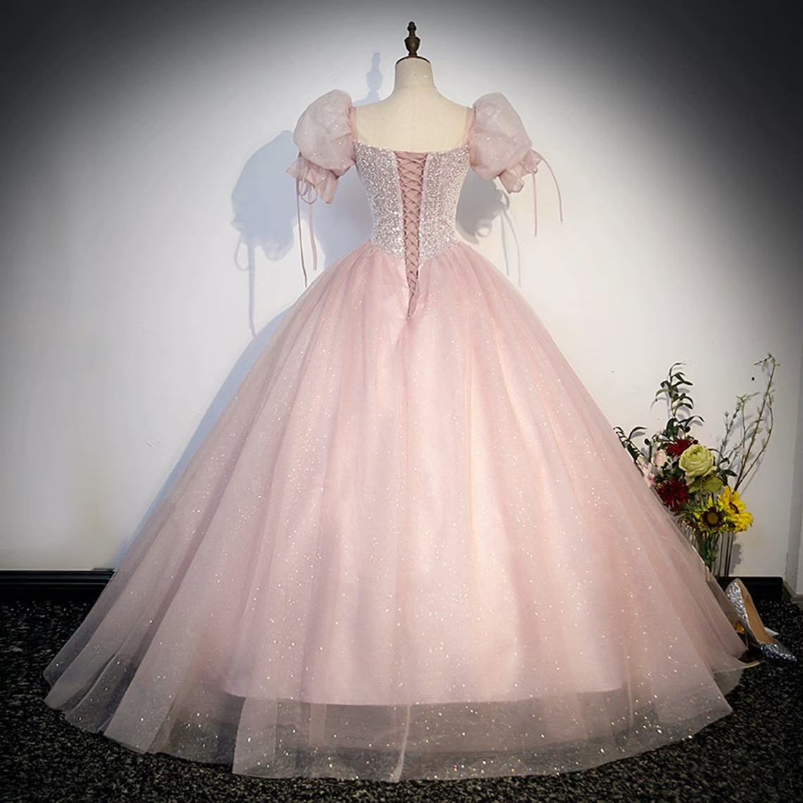 Pink Tulle Prom Dress,Sweetheart Dress,Princess Prom Dress,Fairy Ball Gown,Evening Gown,Birthday Party Dress,Gift for Her,Pink Ball Gown