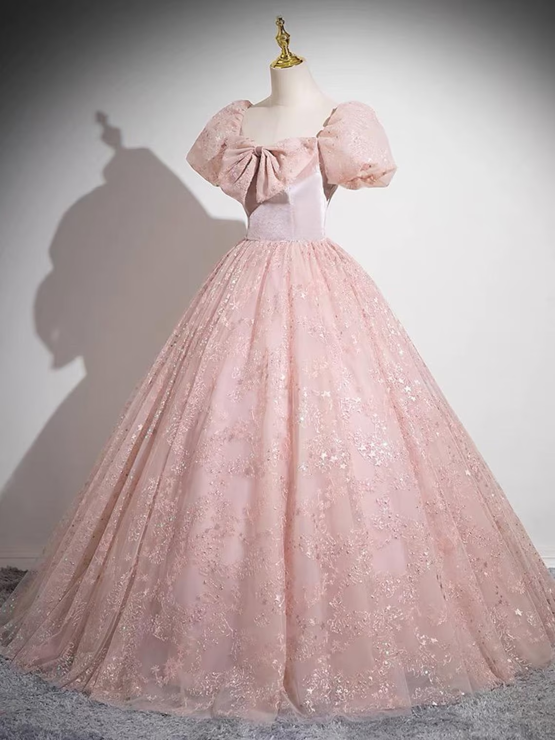 Pink Princess Ball Dress,Formal Prom Dress,Fairy Prom Dress,Wedding Dress,Formal Woman Dress,Cocktail Dress,Birthday Graduation Party Dress
