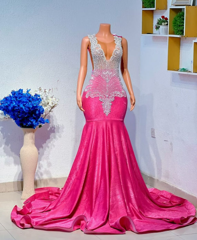 African prom dress, ball dress, luxury mermaid prom dress, bridesmaid gown, evening gown, birthday photoshoot gown, dinner party gown