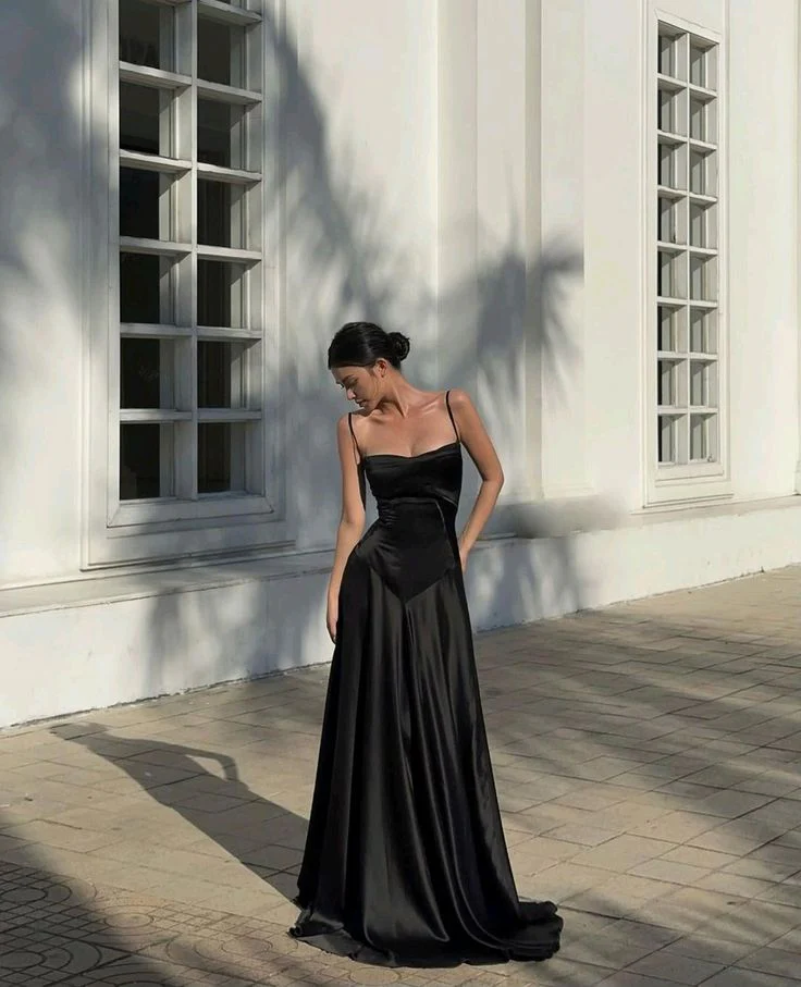 Sexy Mermaid Spaghetti Straps Black Birthday Dress 22th Birthday Outfits