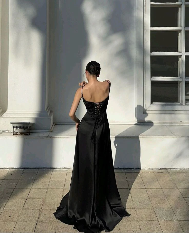 Sexy Mermaid Spaghetti Straps Black Birthday Dress 22th Birthday Outfits