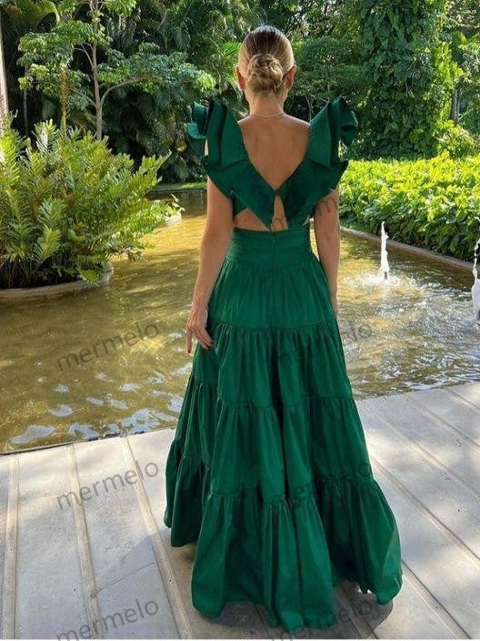 New arrive green prom dress Evening Gown Long Prom Dresses