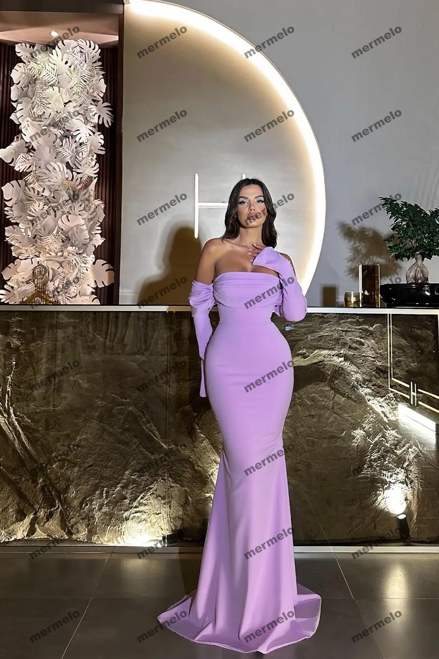 Evening Dresses Woman Crepe Customized Mermaid Prom Dresses Formal Occasion Dress Prom Gown Elegant Long Party Dress