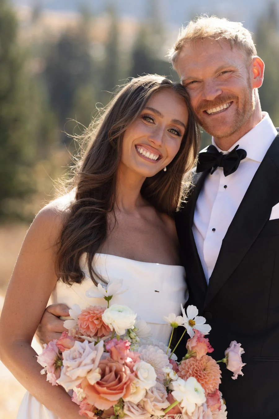 Satin A-Line Strapless Pleated Scoop Neck Long Beach Wedding Dress