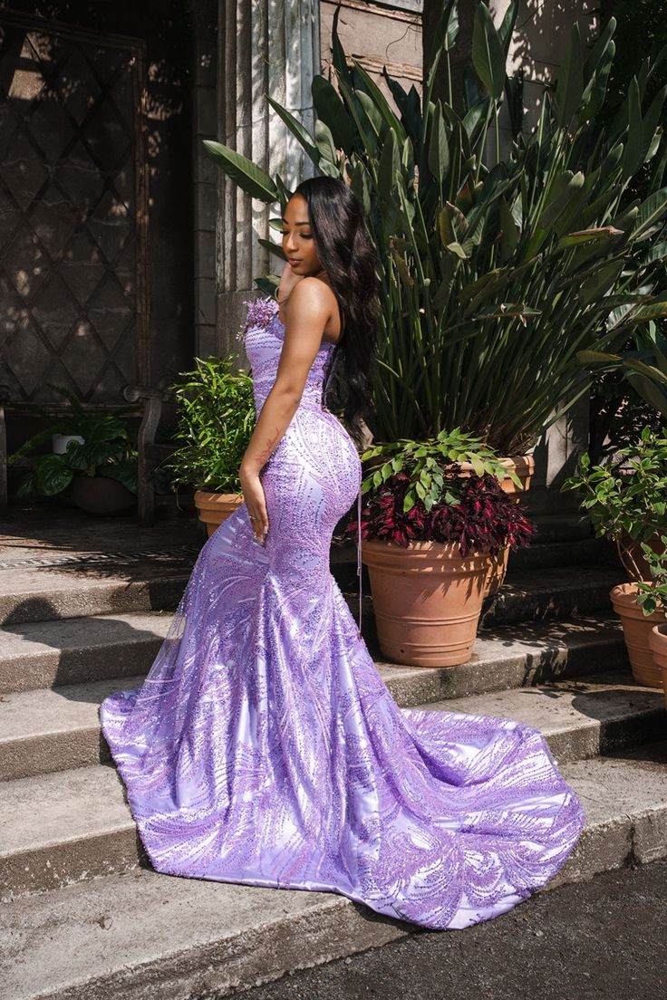 Sparkly Sequin Mermaid Sweetheart Sequined Lilac Long Prom Dresses Inspiration Evening Gowns For Women Formal Party Prom Dress