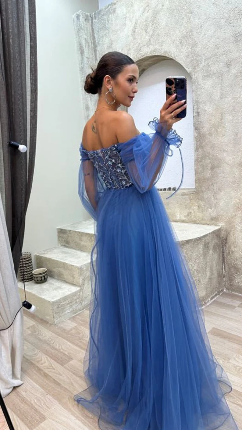 Strapless mint green corset tulle dress prom dress evening gown