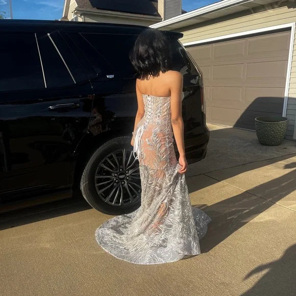 Silver prom dress