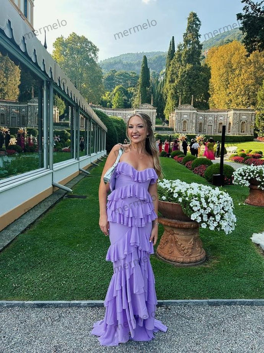 Lavender Long Prom Dress, Elegant Evening Party Dress