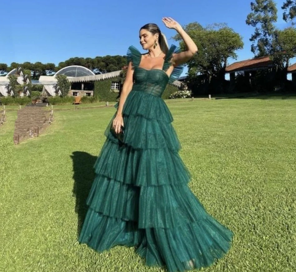 Elegant A-line Maxi Vestidos Prom Dresses