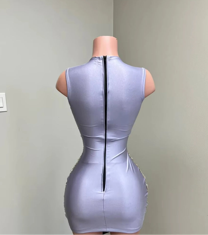 Hot Sliver Beading Mermaid Prom Dresses Black Girls See Thru Dress For Birthday Party Sexy Cocktail Gowns African O Neck robe