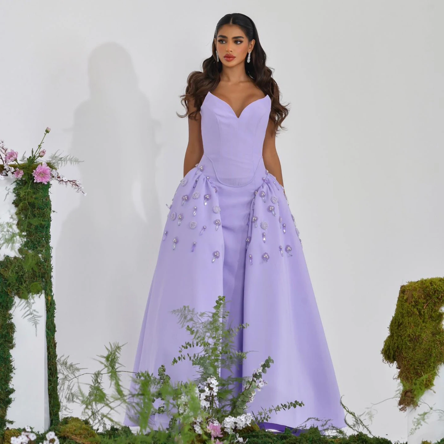 Customized Classic Modern Style Formal Evening Strapless Ball Gown Appliquess Bespoke Occasion Dresses