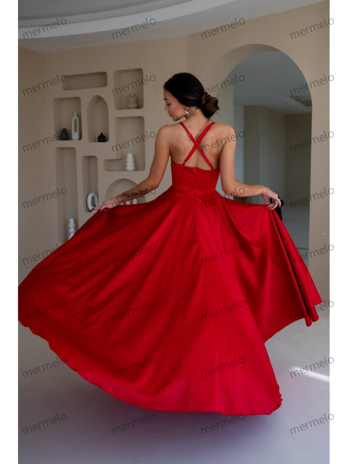 Red Silk Dress With Slit, Red Silk Long Dress, Maxi Prom Dress, Women Silk Maxi Dress, Handmade Dress, Silk Birthday Dress