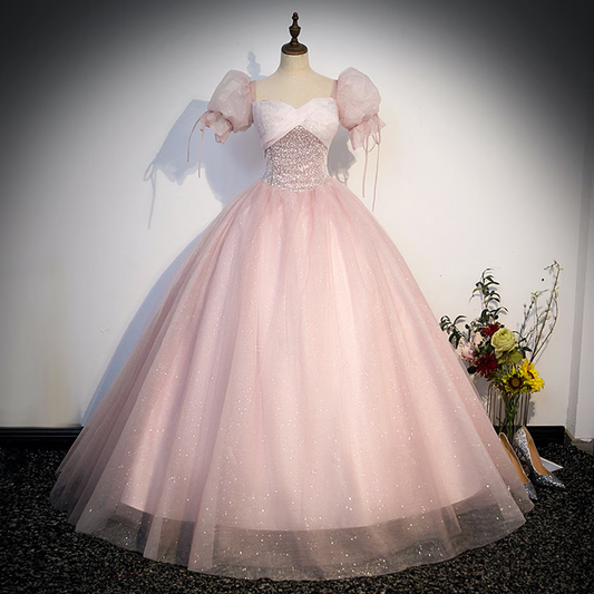 Pink Tulle Prom Dress,Sweetheart Dress,Princess Prom Dress,Fairy Ball Gown,Evening Gown,Birthday Party Dress,Gift for Her,Pink Ball Gown