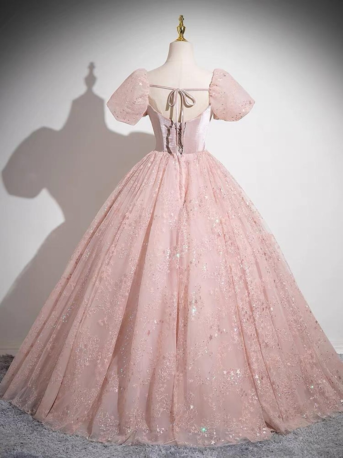 Pink Princess Ball Dress,Formal Prom Dress,Fairy Prom Dress,Wedding Dress,Formal Woman Dress,Cocktail Dress,Birthday Graduation Party Dress