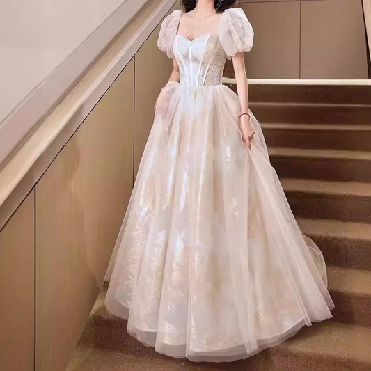 Luxury Champagne Evening Dress,Sweetheart Birthday Graduation Bridesmaid Dress,Cocktail Dress,Fairy Ball Gown,Wedding Party Gowns,Prom Dress