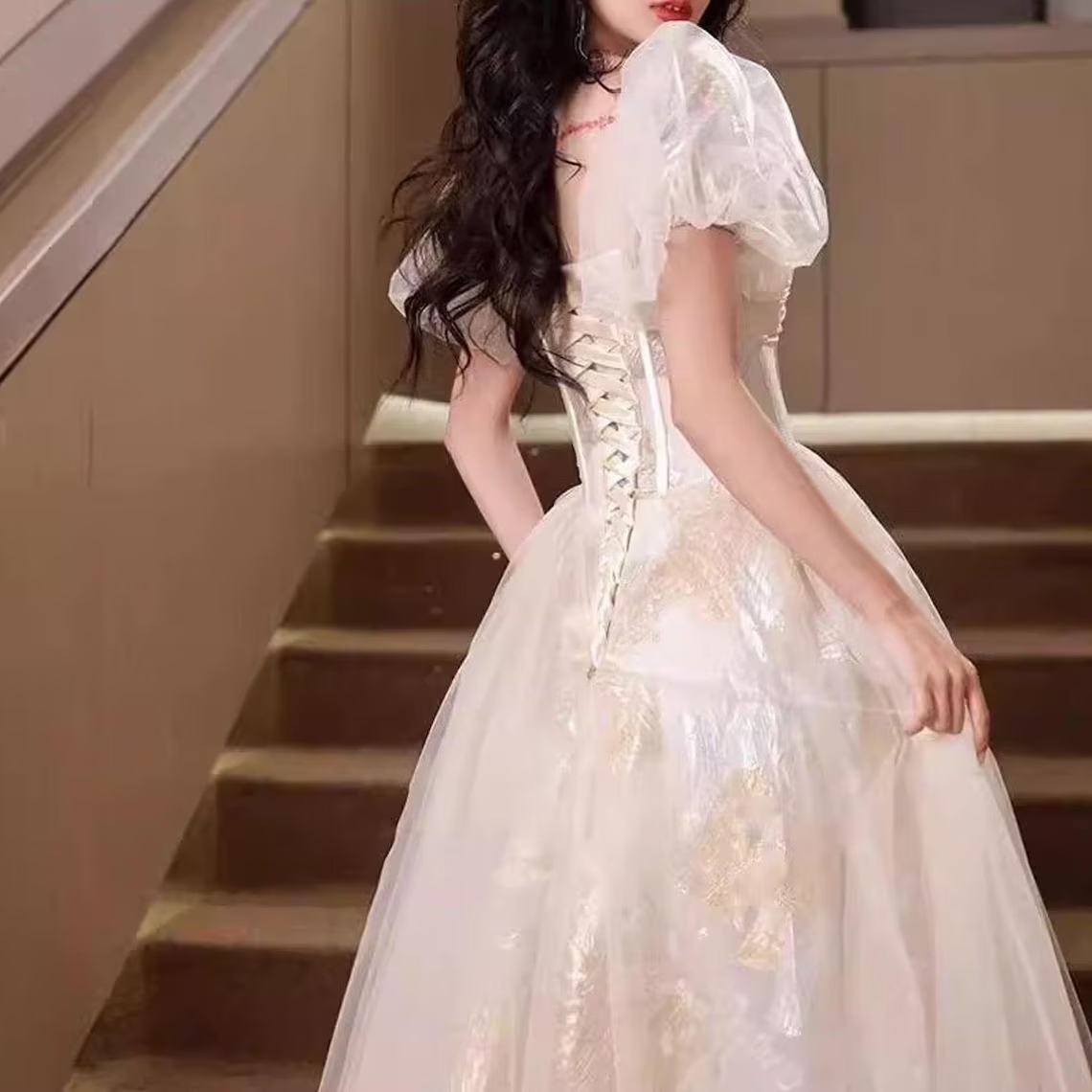 Luxury Champagne Evening Dress,Sweetheart Birthday Graduation Bridesmaid Dress,Cocktail Dress,Fairy Ball Gown,Wedding Party Gowns,Prom Dress