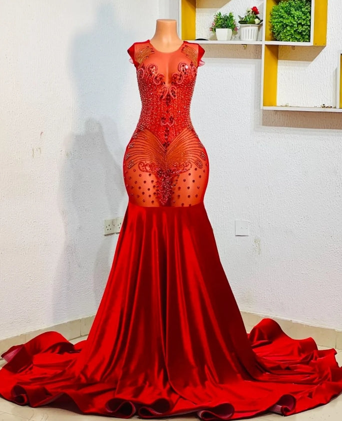 African prom dress, ball dress, luxury mermaid prom dress, bridesmaid gown, evening gown, birthday photoshoot gown, dinner party gown