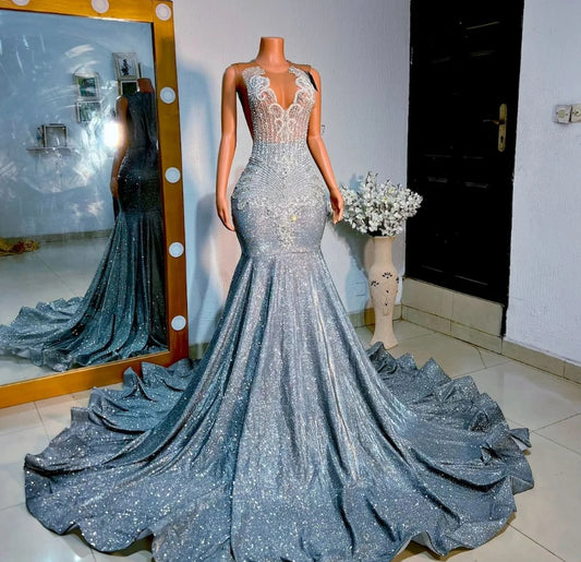 African prom dress, ball dress, luxury mermaid prom dress, bridesmaid gown, evening gown, birthday photoshoot gown, dinner party gown