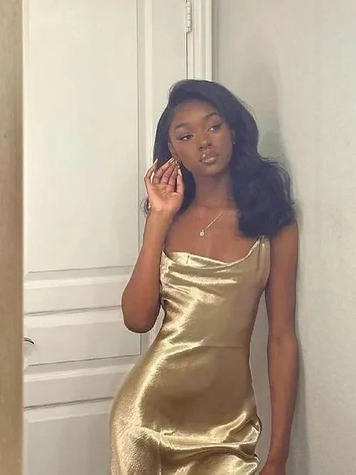 Gold Mermaid Sexy Prom Dress Long Evening Dresses Formal Gown