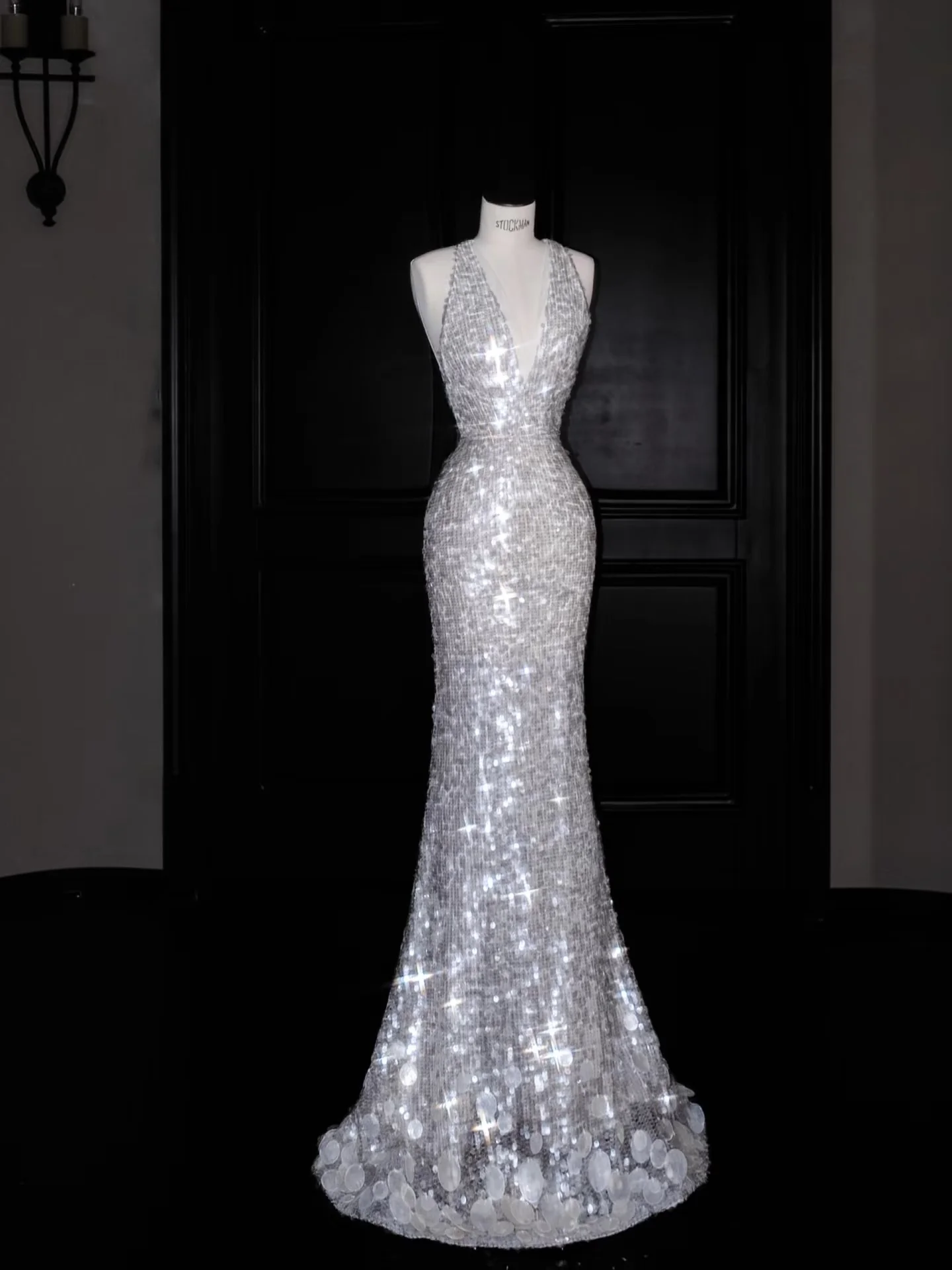 Gorgeous Mermaid Halter Sequin Long Prom Dress Party Dress Graduation Dresses