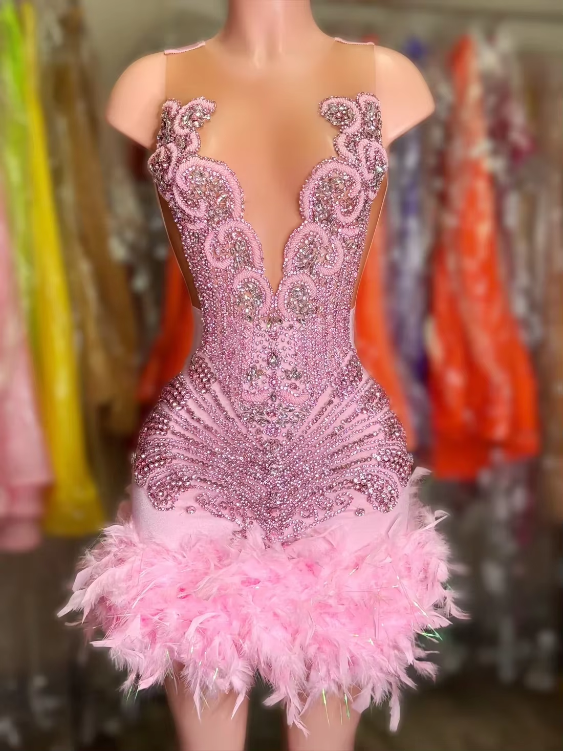Luxury Short Prom Dresses For Black Girls Crystals Women Birthday Party Dresses African Evening Gown Robe De Customized