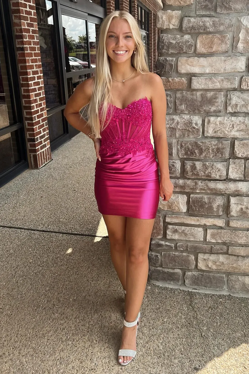Cute Bodycon V Neck Navy Sequins Tight Short Homecoming Dresses with Appliques