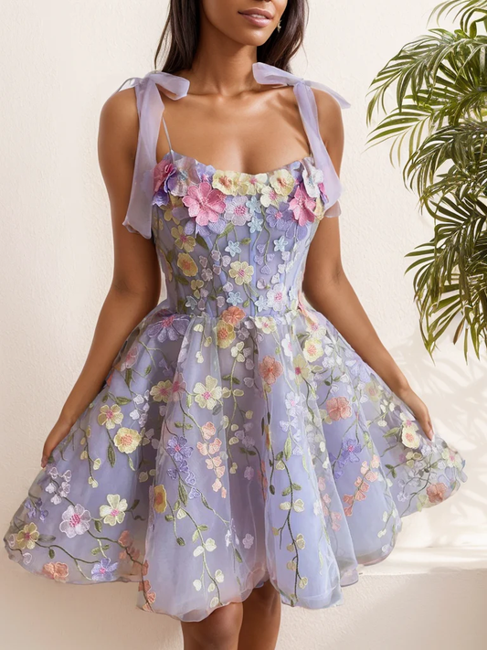 Cute Sweet A Line Sweetheart Lace Lavender Short Homecoming Dresses