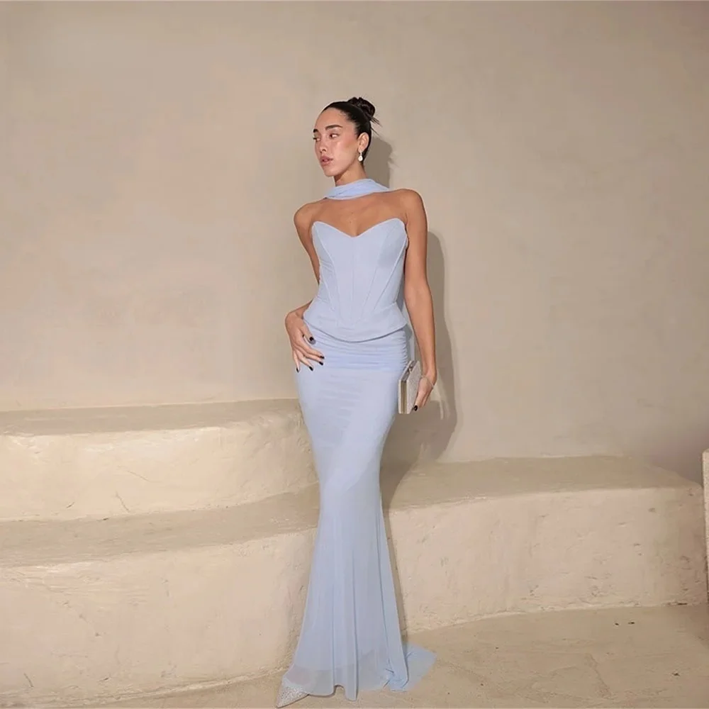 Formal Party Women Long Bespoke Occasion Gown Evening Dresses Prom Pastrol Unisex Jersey Retro Dubai Saudi Arabic Customized