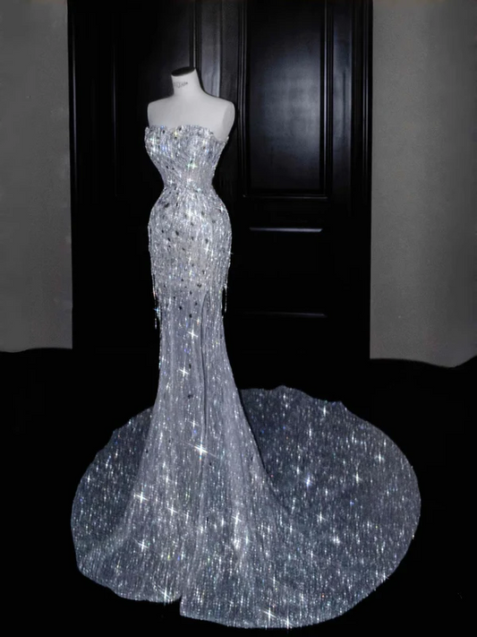 Gorgeous Mermaid Sweetheart Sequin Long Prom Dress Party Dress Graduation Dresses