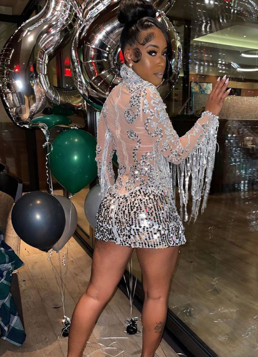Partition Sequin Dress
