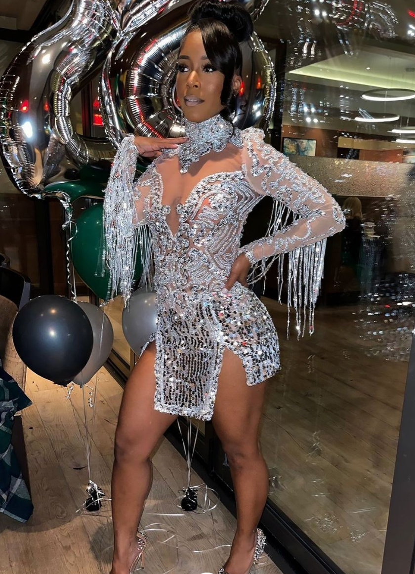 Partition Sequin Dress