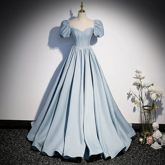 Quinceanera Dress Elegant Corset Ball Gown Satin Prom Dresses Short Puffy Sleeves Evening Gown Quinceanera Gowns Formal Dresses