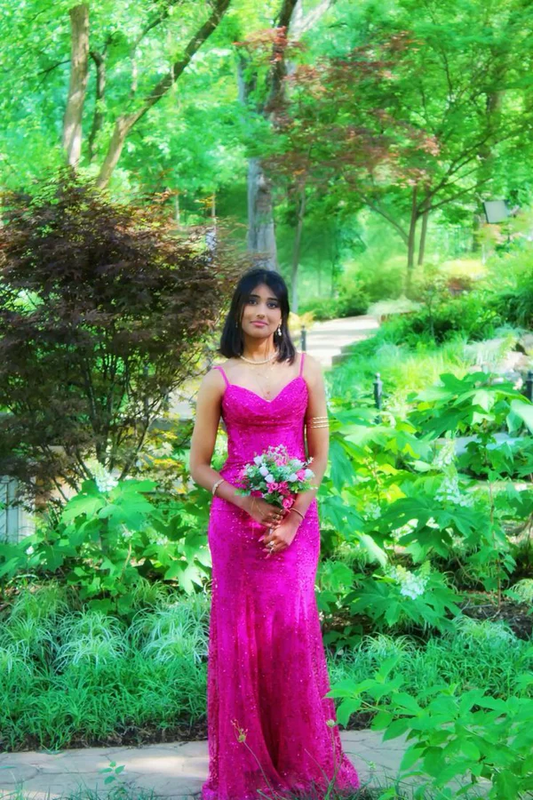 Sexy Mermaid Spaghetti Straps Pink Lace Long Prom Dresses Party Dress 20th Birthday Outfits Graduation Dresses