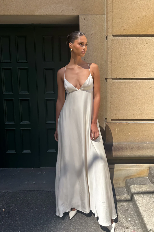 Sexy Spaghetti Straps Backless Floor-Length Maxi Dress Prom Dresses