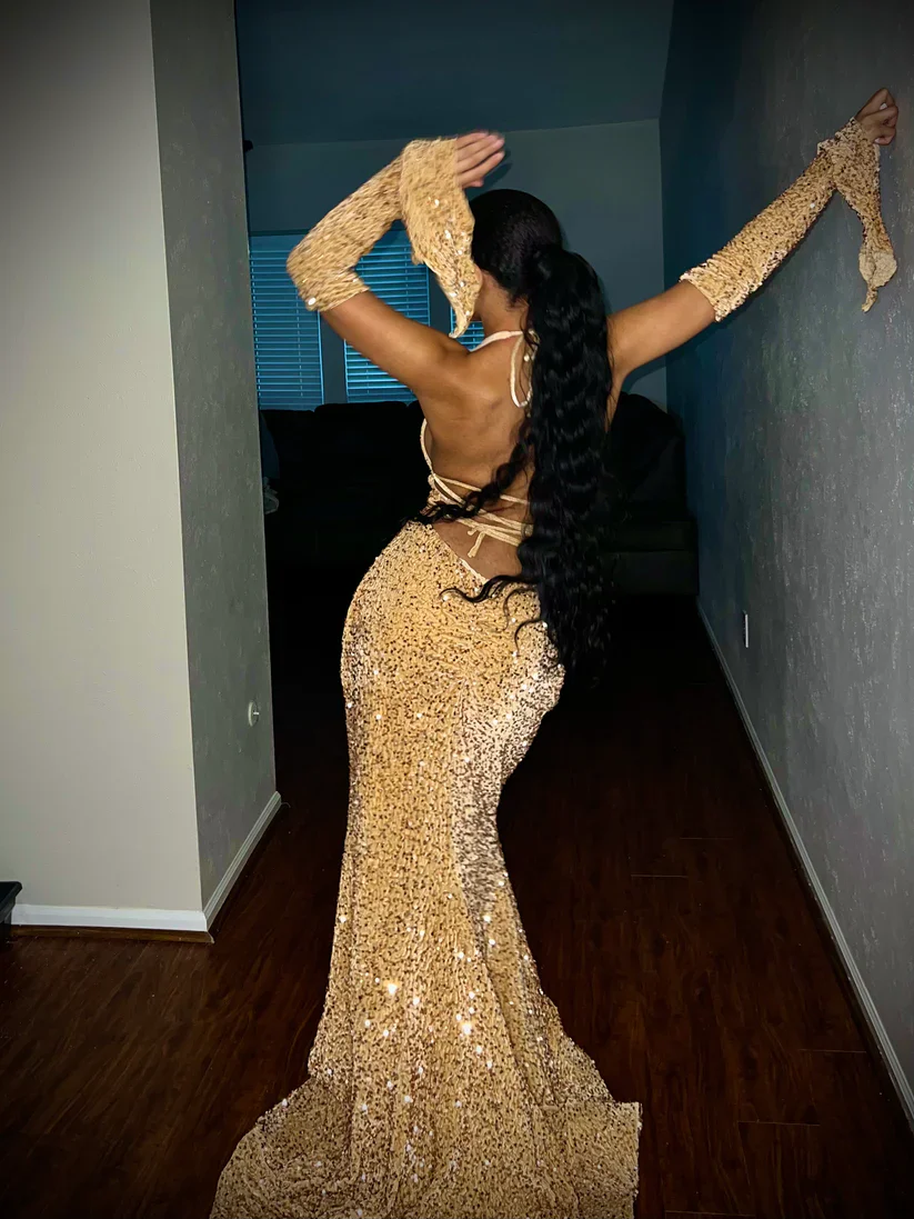 Sheath V Neckline Red Sequin Long Prom Dresses Formal Evening Dress