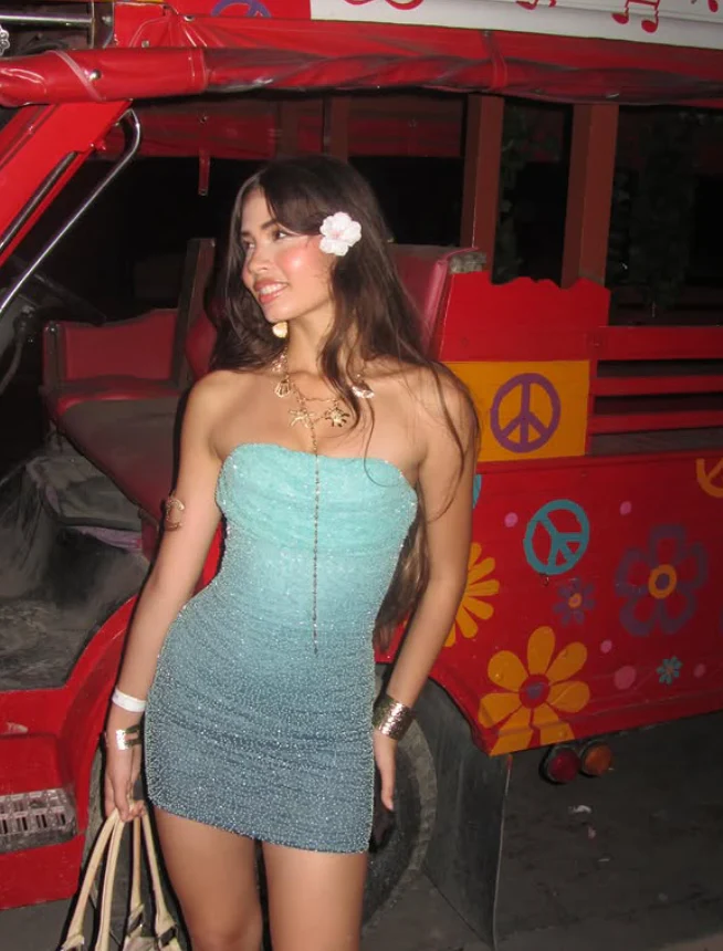 Stunning Sheath Strapless Beaded Blue Ombre Tulle Short Homecoming Dress Vacation Dress