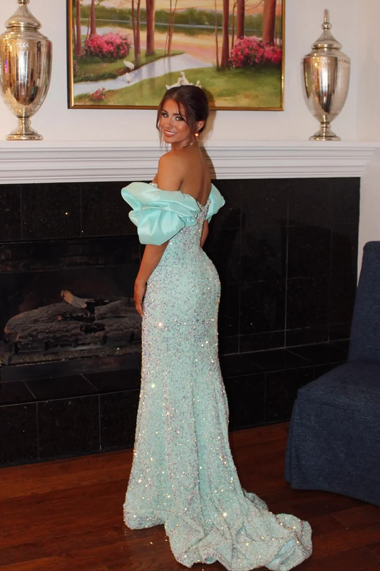 Tiffany Blue Sweetheart Sequin Mermaid Dress