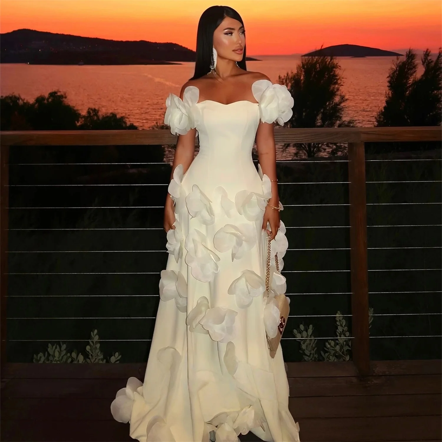 Women Party Floral Long Bespoke Occasion Gown Evening Dresses Prom Pastrol Unisex Jersey Retro Dubai Saudi Arabic Customized
