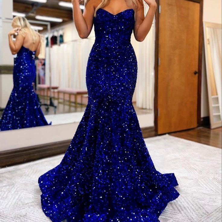 SWEETHEART NECK SEQUINS PROM DRESS