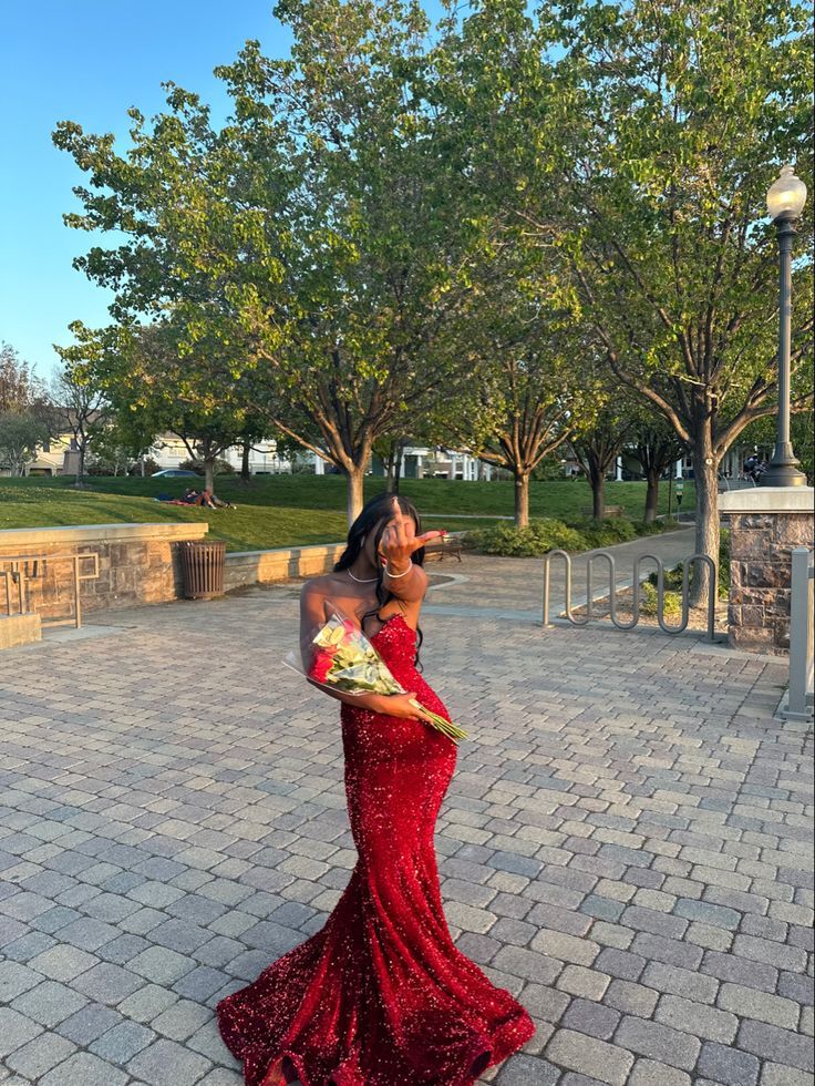 Sexy Mermaid Sweetheart Sequin Red Long Prom Dresses Party Dress