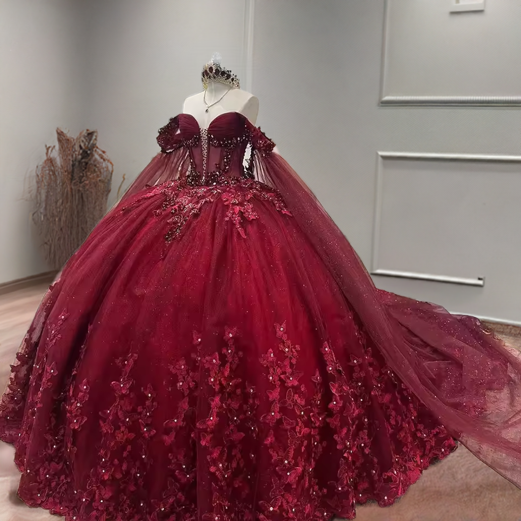 2025 Luxury Red Quinceanera Dresses With Floral Applique Sweet 15 Girls Birthday Gowns Customized